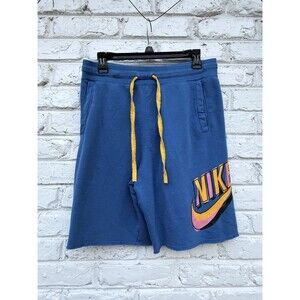 Nike Sportswear Club Fleece Mens Shorts size Small blue graphic logo